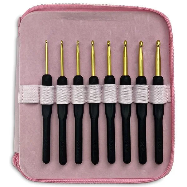 HobbyArts Crochet Hook Set - Black/Pink