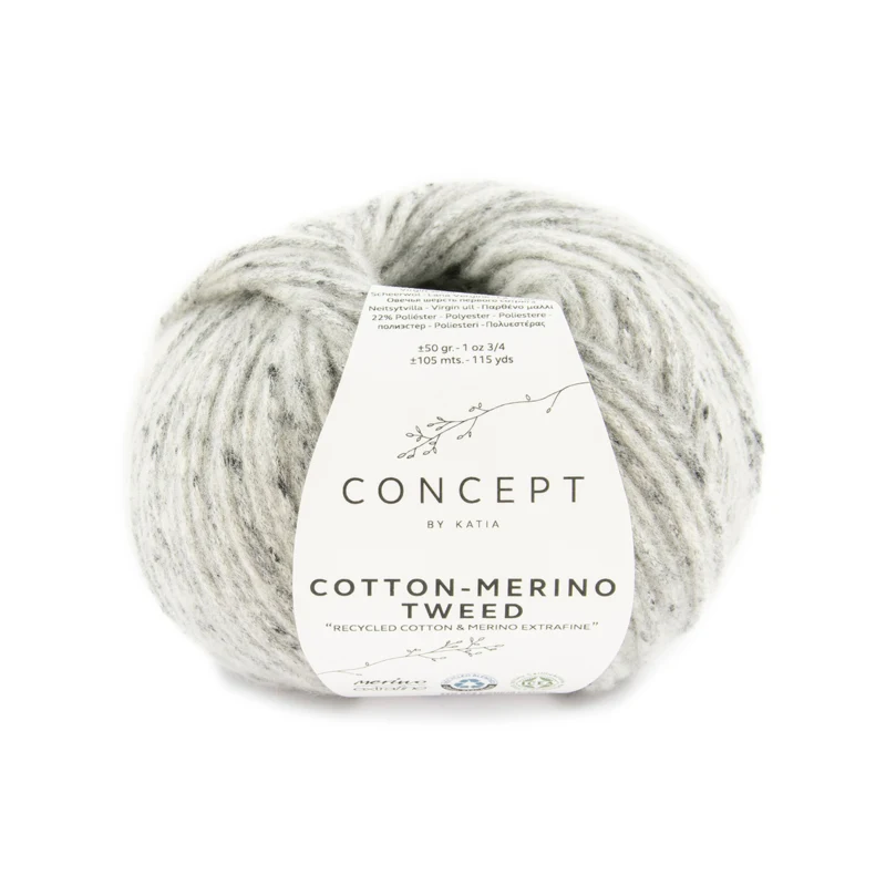 Katia Cotton-Merino Tweed 506 Szary