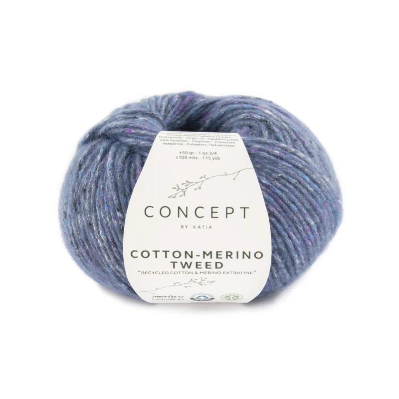 Katia Cotton-Merino Tweed 508 niebieski