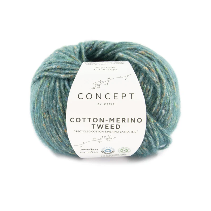 Katia Cotton-Merino Tweed 504 Zielono-niebieski