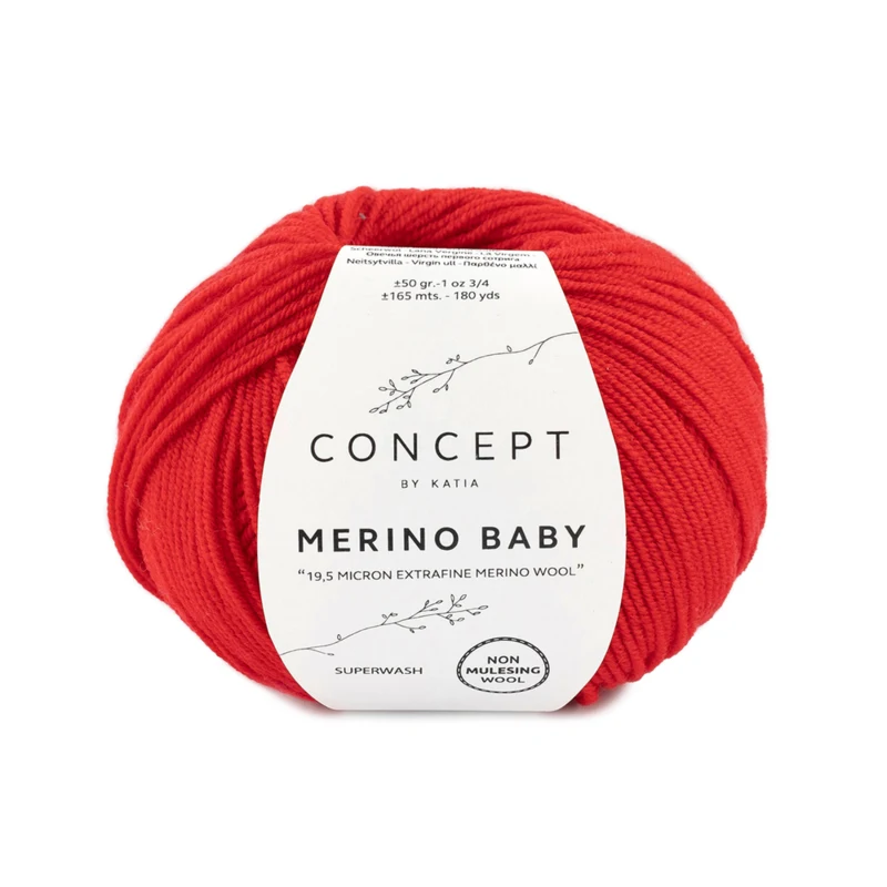 Katia Concept Merino Baby 004 Czerwony