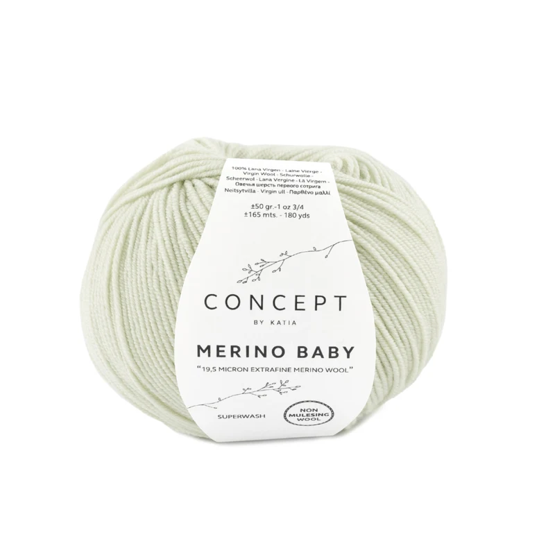 Katia Concept Merino Baby 155 Białawozielony