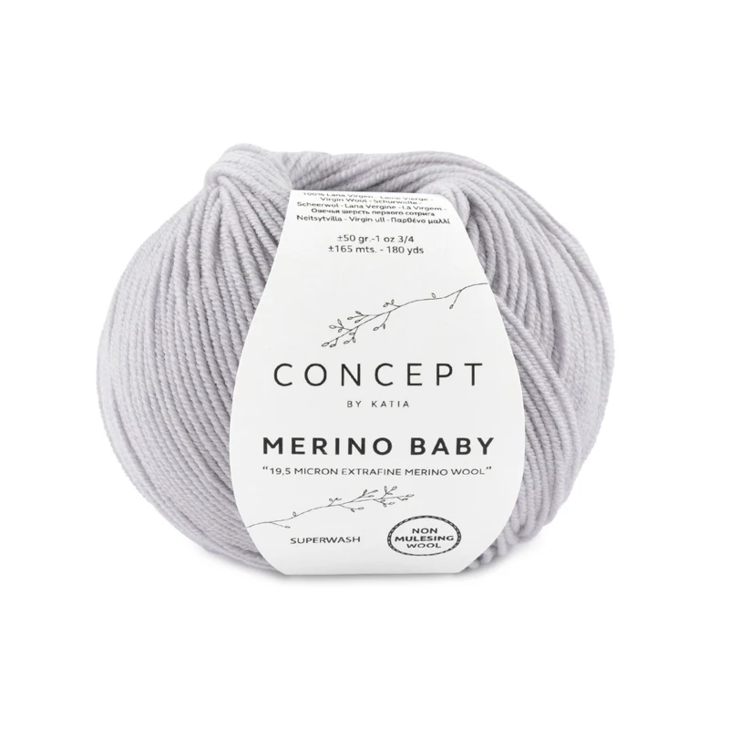 Katia Concept Merino Baby 055 Perłowy jasnoszary
