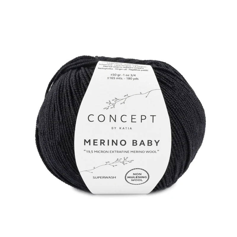 Katia Concept Merino Baby 002 Czarny
