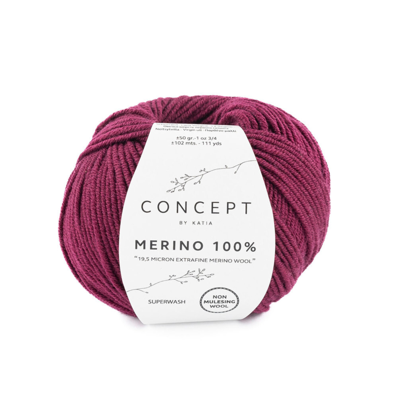 Katia Merino 100% 025 Burgundowa czerwień