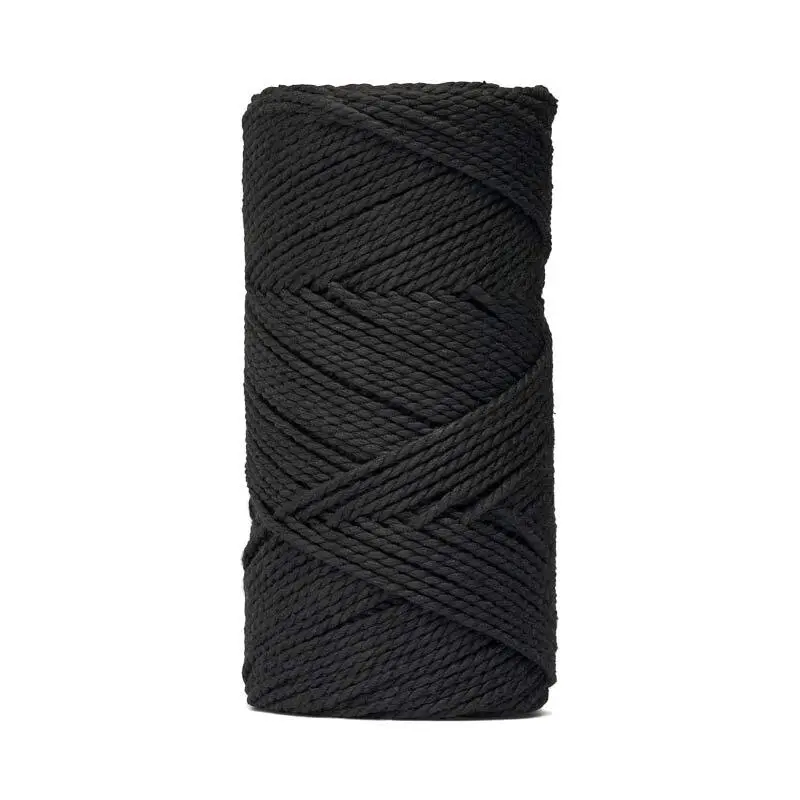 LindeHobby Macrame Lux, Rope Yarn, 2 mm Czarny