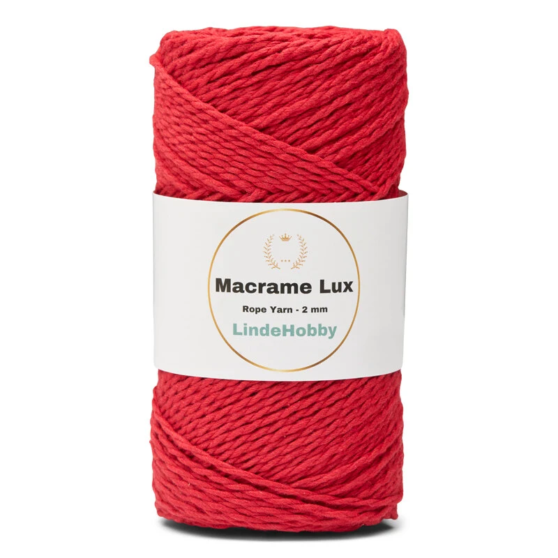 LindeHobby Macrame Lux, 2 mm 10 Czerwony