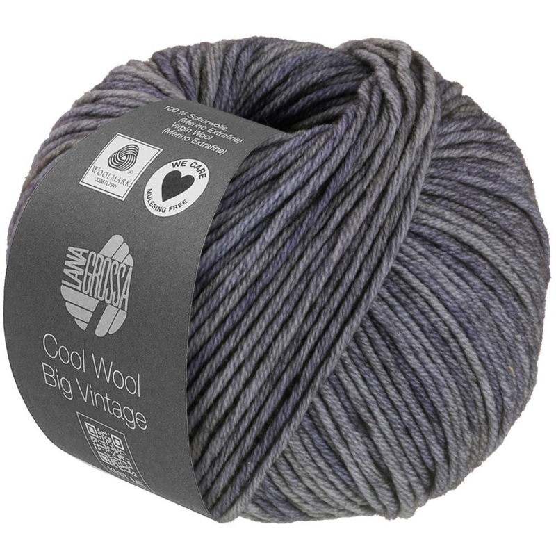 Lana Grossa Cool Wool Big Vintage 91 Ciemnoszary