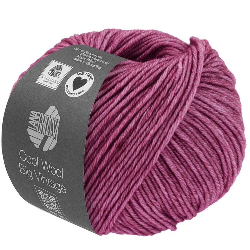 Lana Grossa Cool Wool Big Vintage 89 Różowy