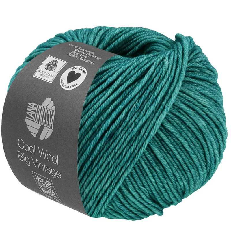 Lana Grossa Cool Wool Big Vintage 98 Zieleń petrolowa