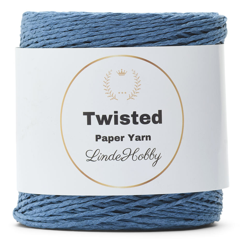 LindeHobby Twisted Paper Yarn 12 Niebieski jeansowy