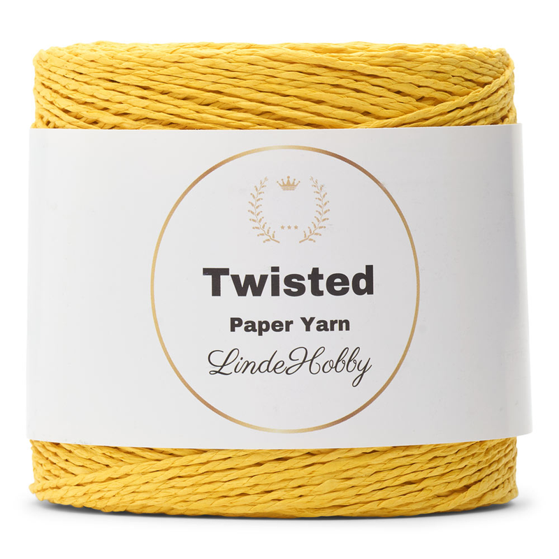 LindeHobby Twisted Paper Yarn 23 Żółty