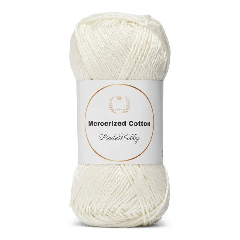LindeHobby Mercerized Cotton 30 Naturalny biały