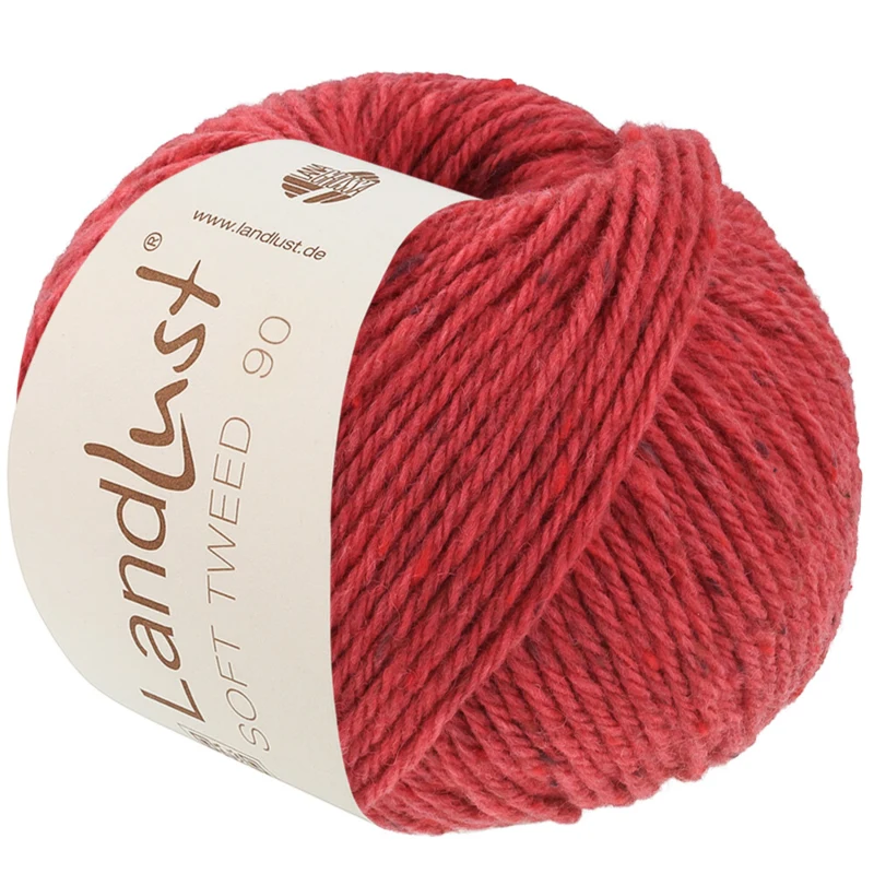 Lana Grossa Landlust Soft Tweed 90 32 Truskawkowa czerwień melanż