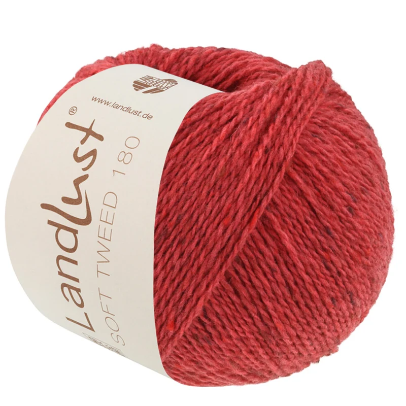 Lana Grossa Landlust Soft Tweed 180 132 Truskawkowa czerwień melanż