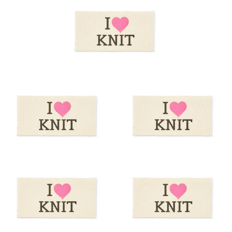 Etykieta LindeHobby I Love Knit (4 cm x 2 cm)