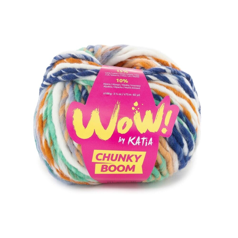 Katia Wow Chunky Boom 307 Sininen-turkoosi-oranssi