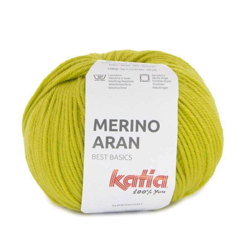 Katia Merino Aran 100 Żółtozielony