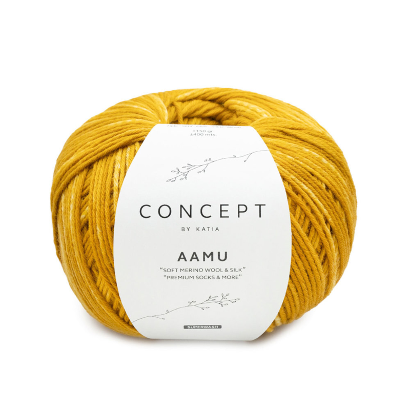 Katia Concept Aamu Socks 302 Musztardowy