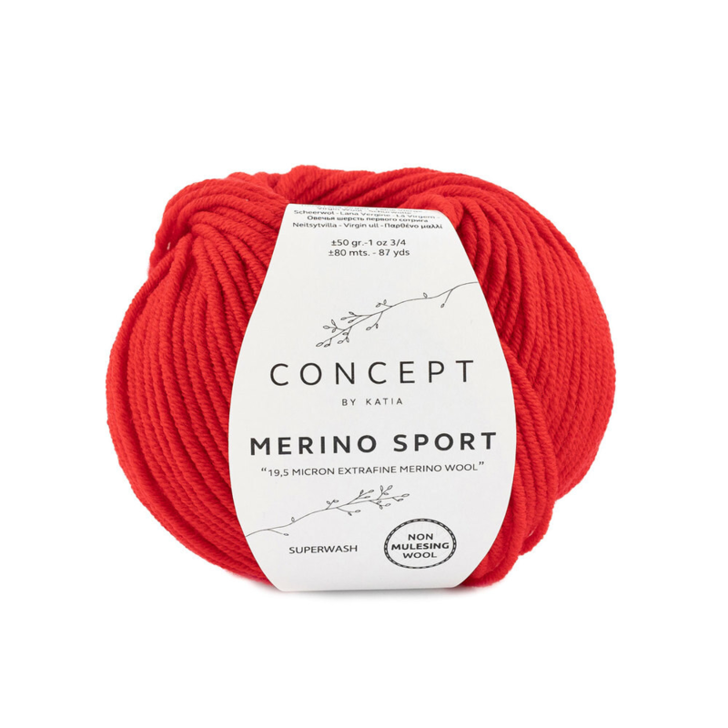 Katia Concept Merino Sport 004 Czerwony