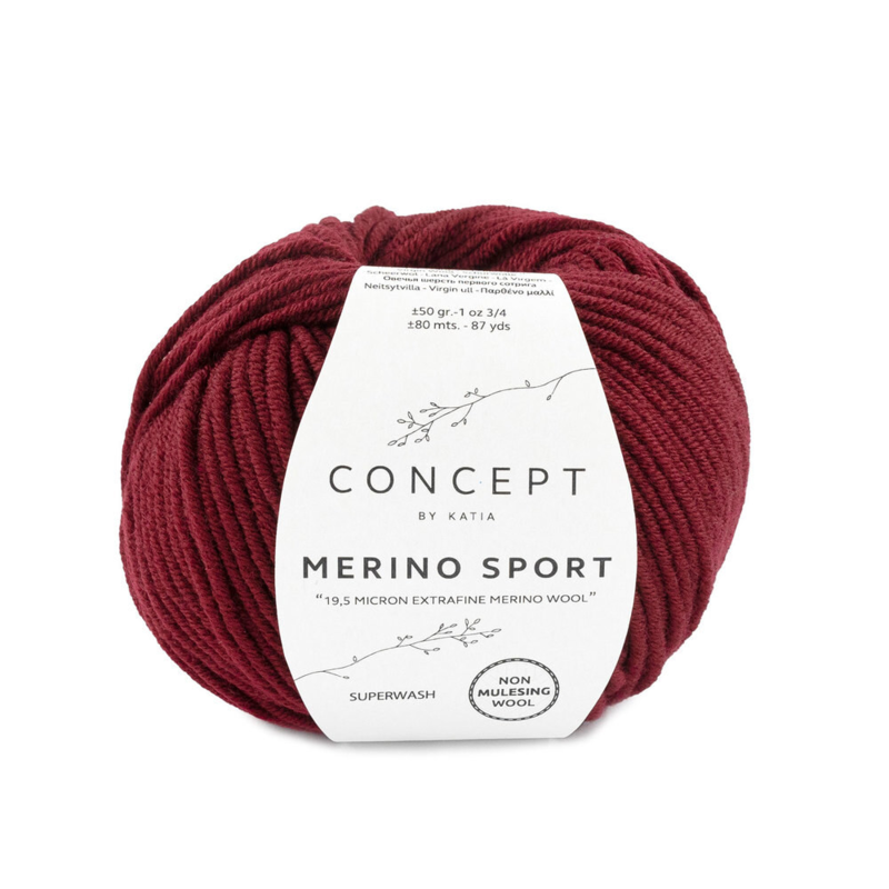 Katia Concept Merino Sport 022 Ciemny bordowy