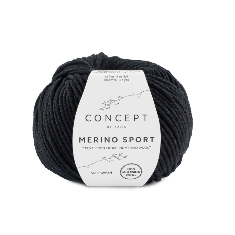 Katia Concept Merino Sport 002 Czarny