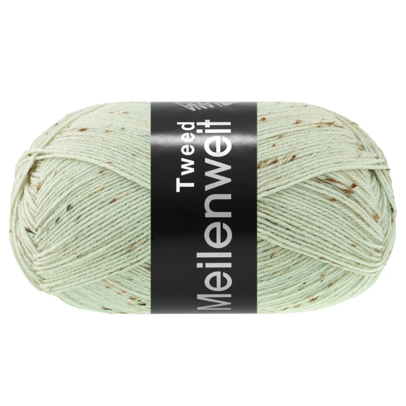 Lana Grossa Meilenweit 100 Tweed 182 Białozielony