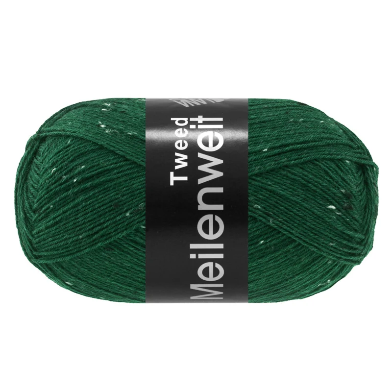 Lana Grossa Meilenweit 100 Tweed 183 Butelkowa zieleń