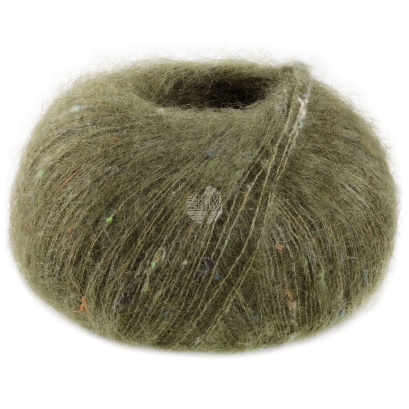 Lana Grossa Natural Superkid Tweed 616 Oliwkowa zieleń