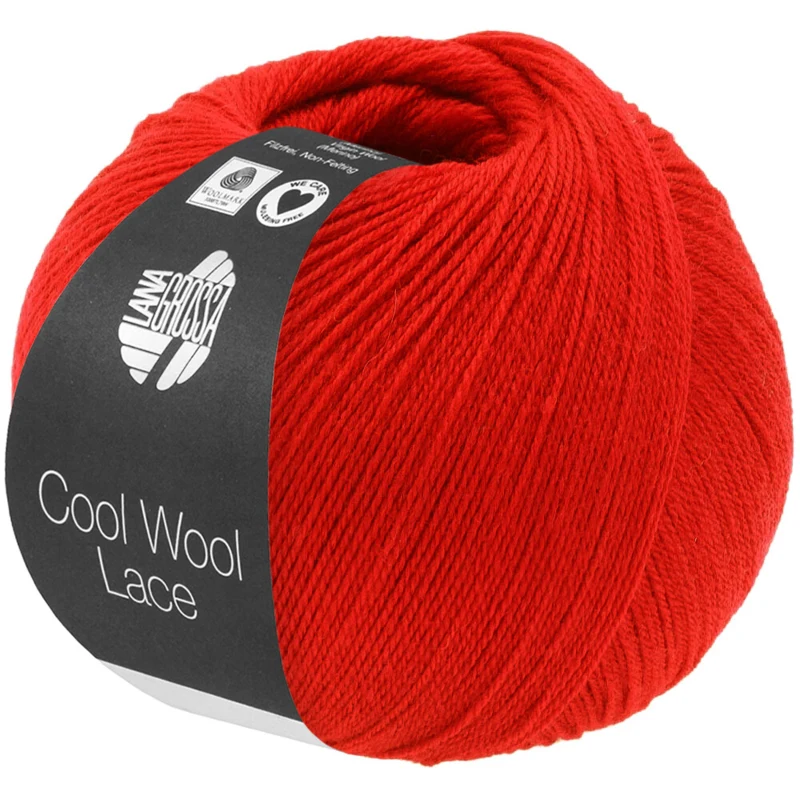 Lana Grossa Cool Wool Lace 68 Jaskrawoczerwony