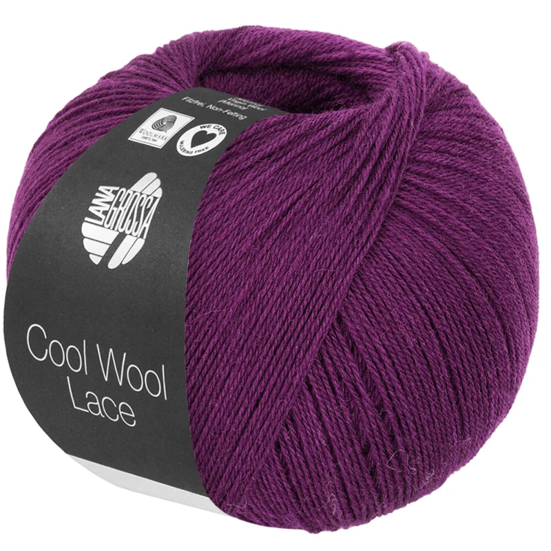 Lana Grossa Cool Wool Lace 67 Czerwono-fioletowy
