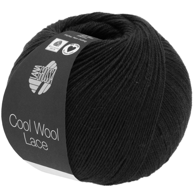 Lana Grossa Cool Wool Lace 24 Czarny