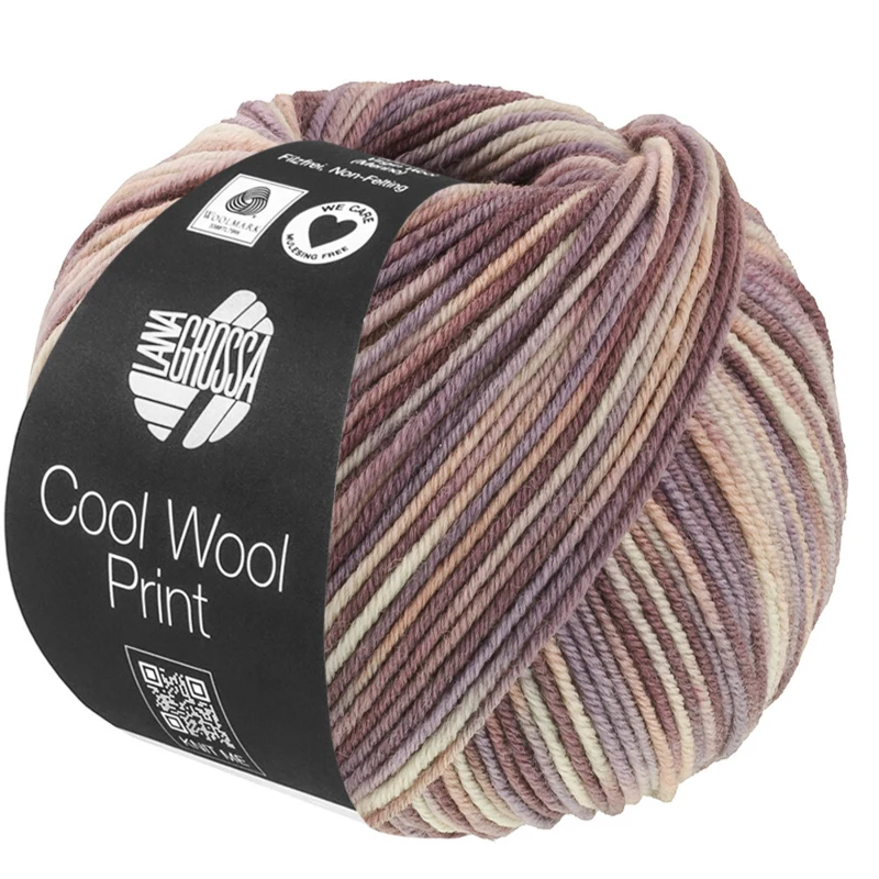 Lana Grossa Cool Wool Print 845 Greige/Beżowy/Mauve/Taupe/Szarobrązowy