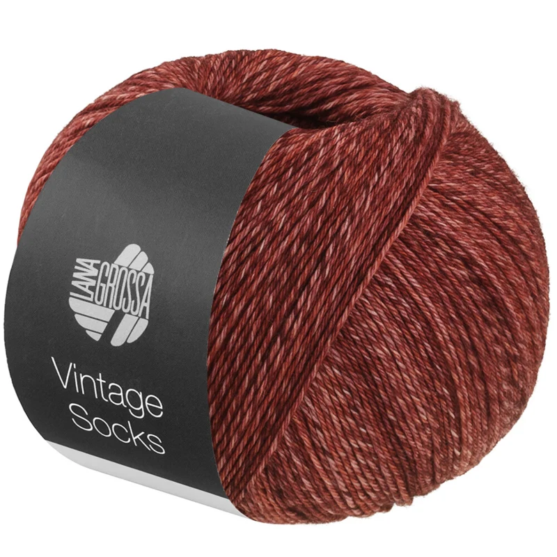 Lana Grossa Vintage Socks 1023 Terakota/czerwonobrązowy melanż