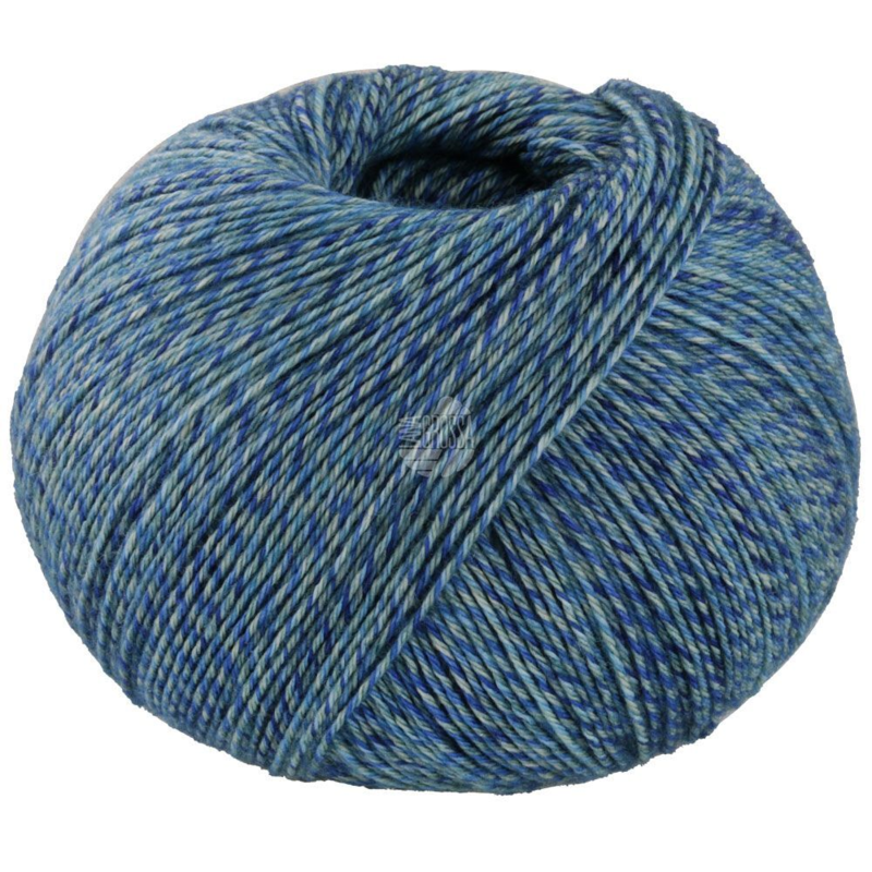 Lana Grossa Vintage Socks 1014 Melanżowany granatowy/turkusowy/szary/ciemnoniebieski