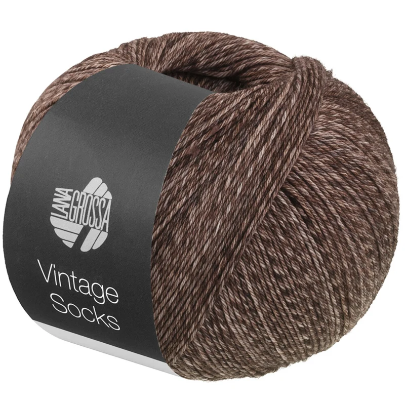 Lana Grossa Vintage Socks 1024 Szarobrązowy/mokka melanż