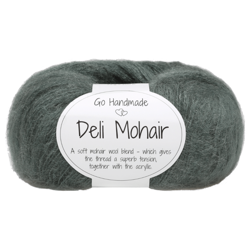 Go Handmade Deli Mohair 87 Lekko zielony