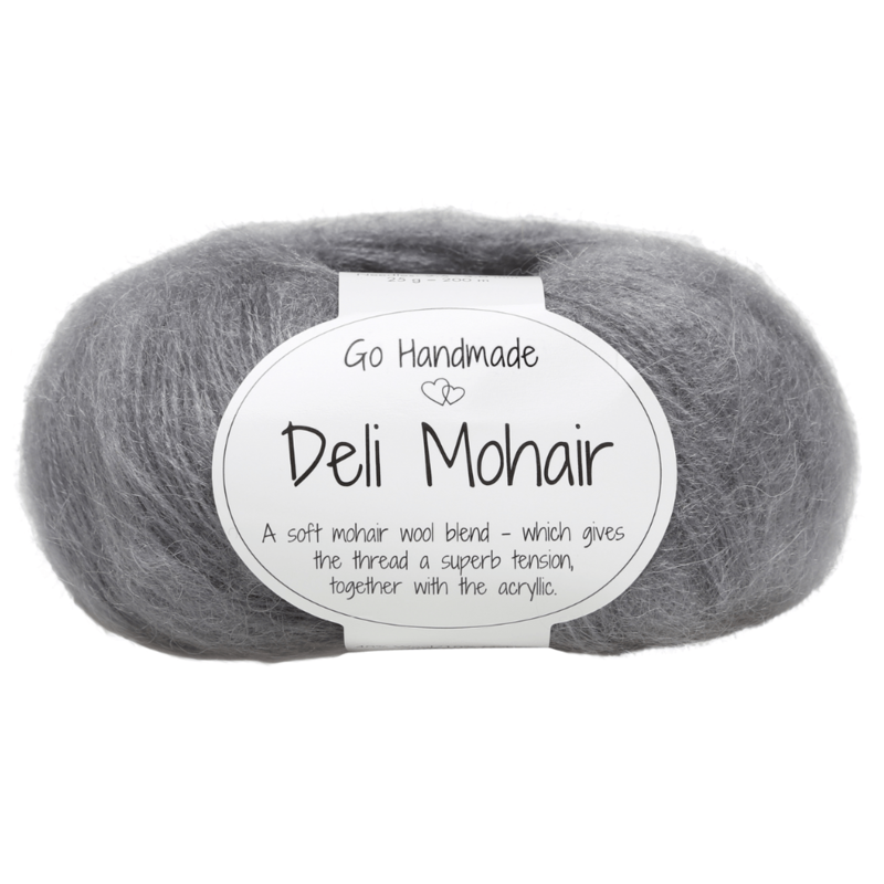 Go Handmade Deli Mohair 90 Jasnoszary