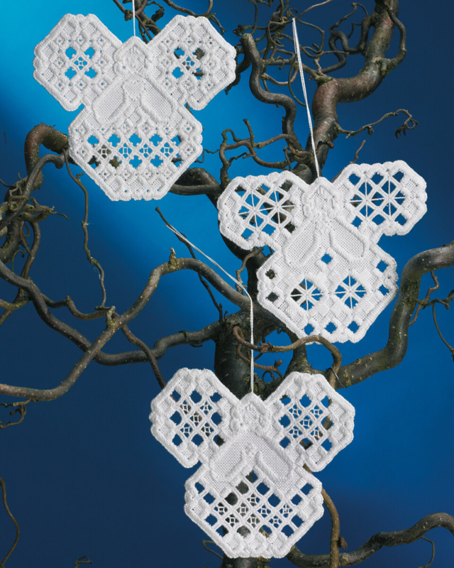 Zestaw do haftu Anioły świąteczne hardanger 10 x 11 cm