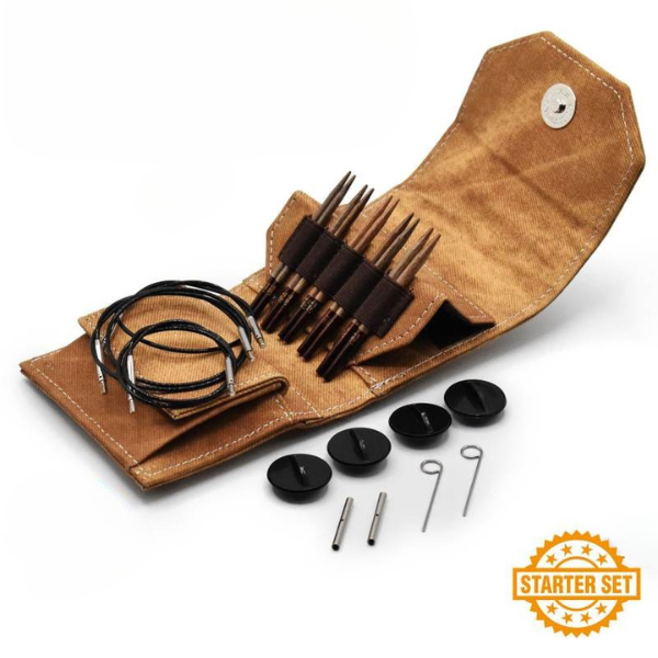 LYKKE Zestaw Wymiennych Drutów Okrągłych Umber, Starter Set, Tan, 9 cm