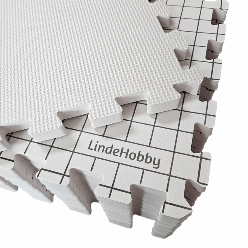 LindeHobby Maty do Blocking w Filcowej Torbie z 100 Szpilkami w Kształcie T, Białe