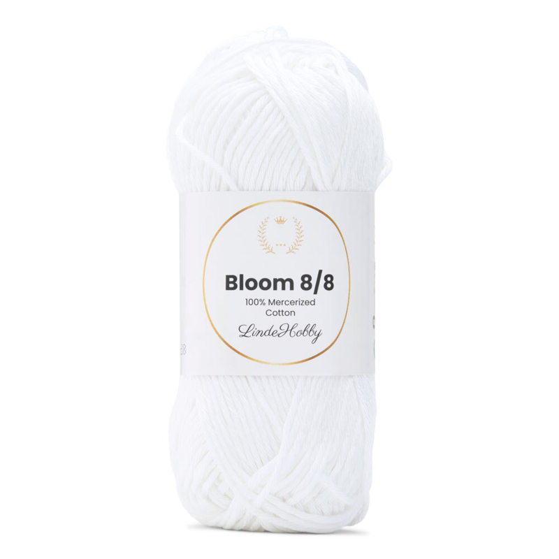 LindeHobby Bloom 8/8 Mercerized Cotton 02 Biały