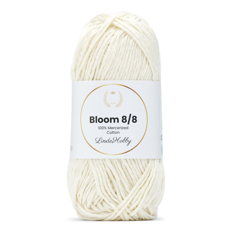 LindeHobby Bloom 8/8 Mercerized Cotton 30 Naturalna biel