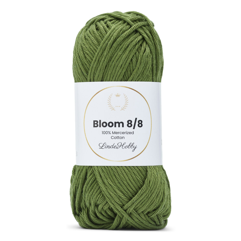 LindeHobby Bloom 8/8 Mercerized Cotton 20 Oliwkowy zielony