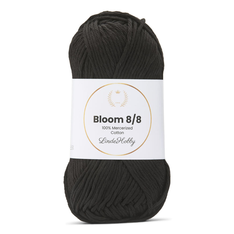 LindeHobby Bloom 8/8 Mercerized Cotton 01 Czarny