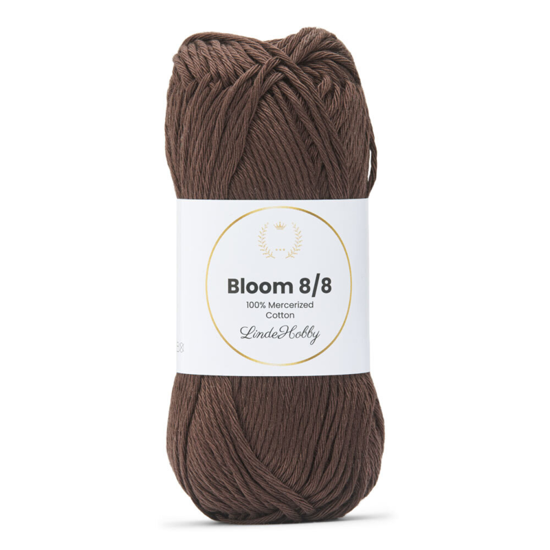 LindeHobby Bloom 8/8 Mercerized Cotton 08 Ciemnobrązowy