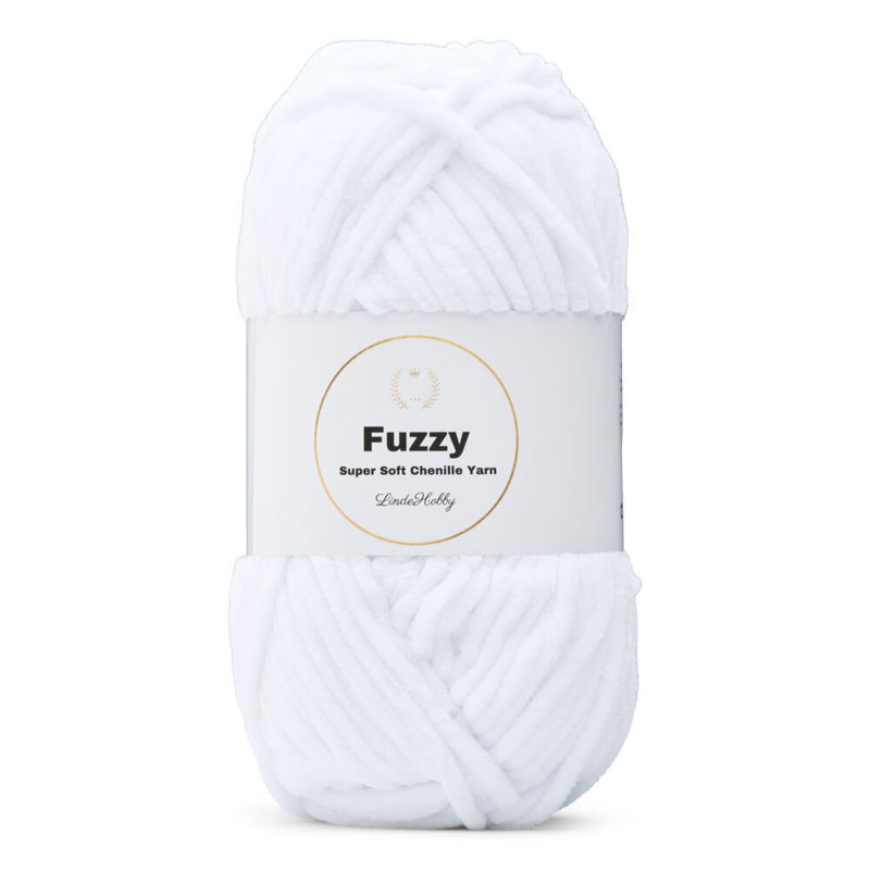 LindeHobby Fuzzy Chenille 01 Biały