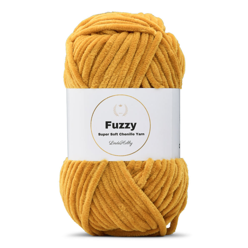 LindeHobby Fuzzy Chenille 16 Musztardowy