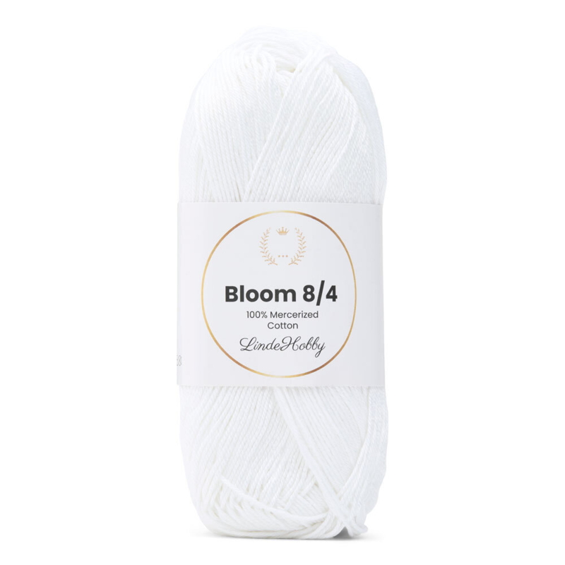 LindeHobby Bloom 8/4 Mercerized Cotton 02 Biały