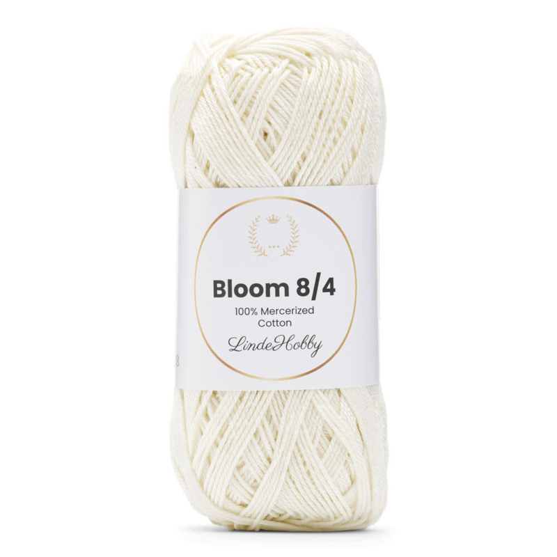 LindeHobby Bloom 8/4 Mercerized Cotton 30 Naturalna biel